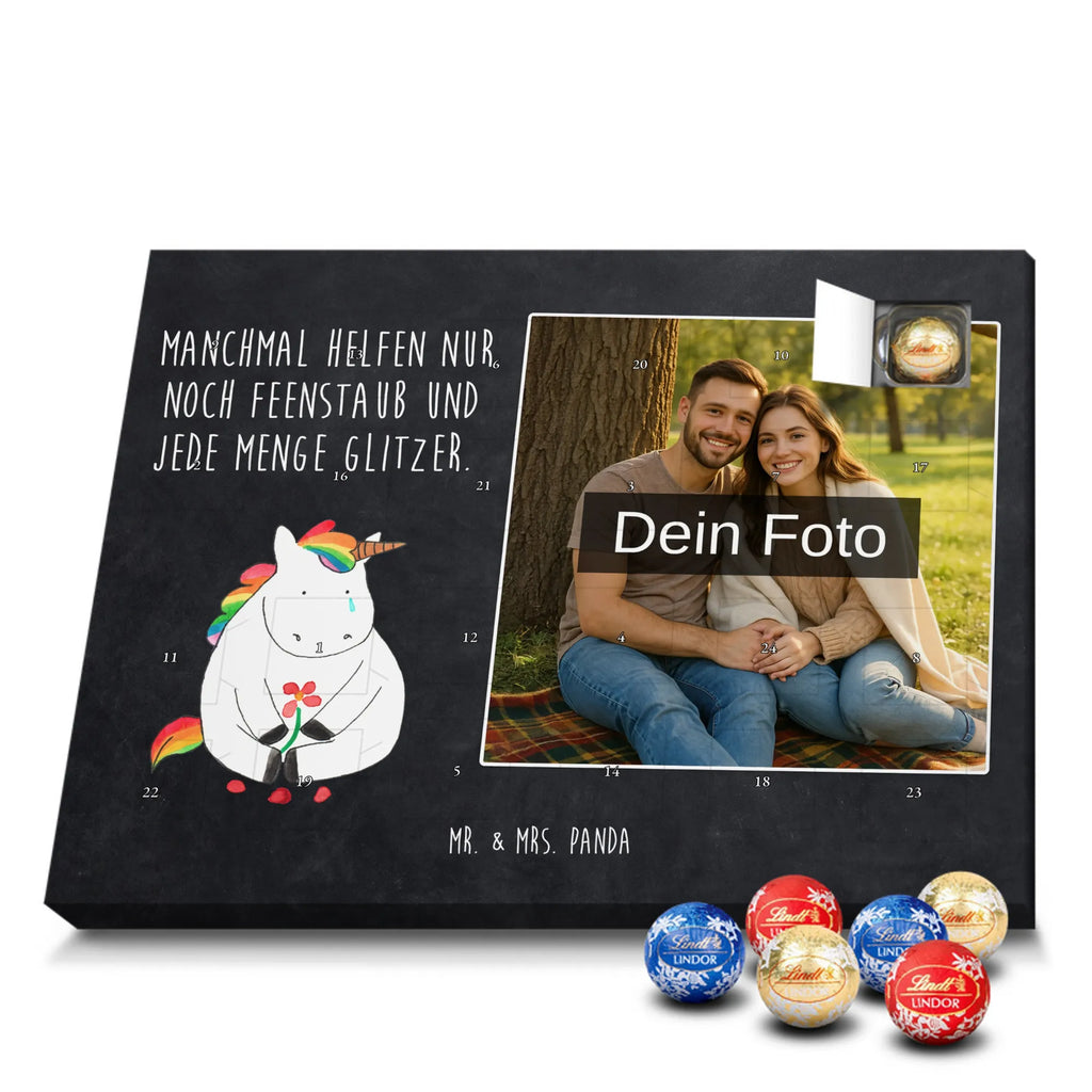  Jednorożec Smutny Personalisierter Schoko Foto Adventskalender, Unicorn, Einhorn, Einhörner, Einhorn Deko, Liebe, Blume, Glitzer, Trösten. Freundschaft, Trauer, Freunde, Grußkarte