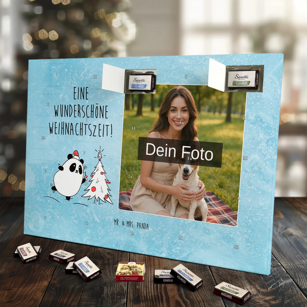  Panda Christmas Time Personalisierter Schoko Foto Adventskalender