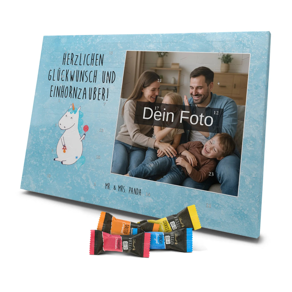 Personalisierter Schoko Foto Adventskalender Einhorn Baby Personalisierter Schoko Foto Adventskalender, Unicorn, Einhorn, Einhörner, Einhorn Deko, Babyglück, Schnuller, Erstes Kind, Mutter, Party, Geburt, Geburtstag, Eltern, Kind, Nachwuchs, Baby