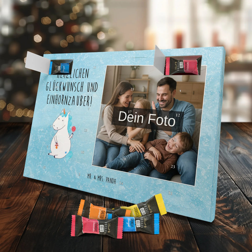 Personalisierter Schoko Foto Adventskalender Einhorn Baby Personalisierter Schoko Foto Adventskalender, Unicorn, Einhorn, Einhörner, Einhorn Deko, Babyglück, Schnuller, Erstes Kind, Mutter, Party, Geburt, Geburtstag, Eltern, Kind, Nachwuchs, Baby