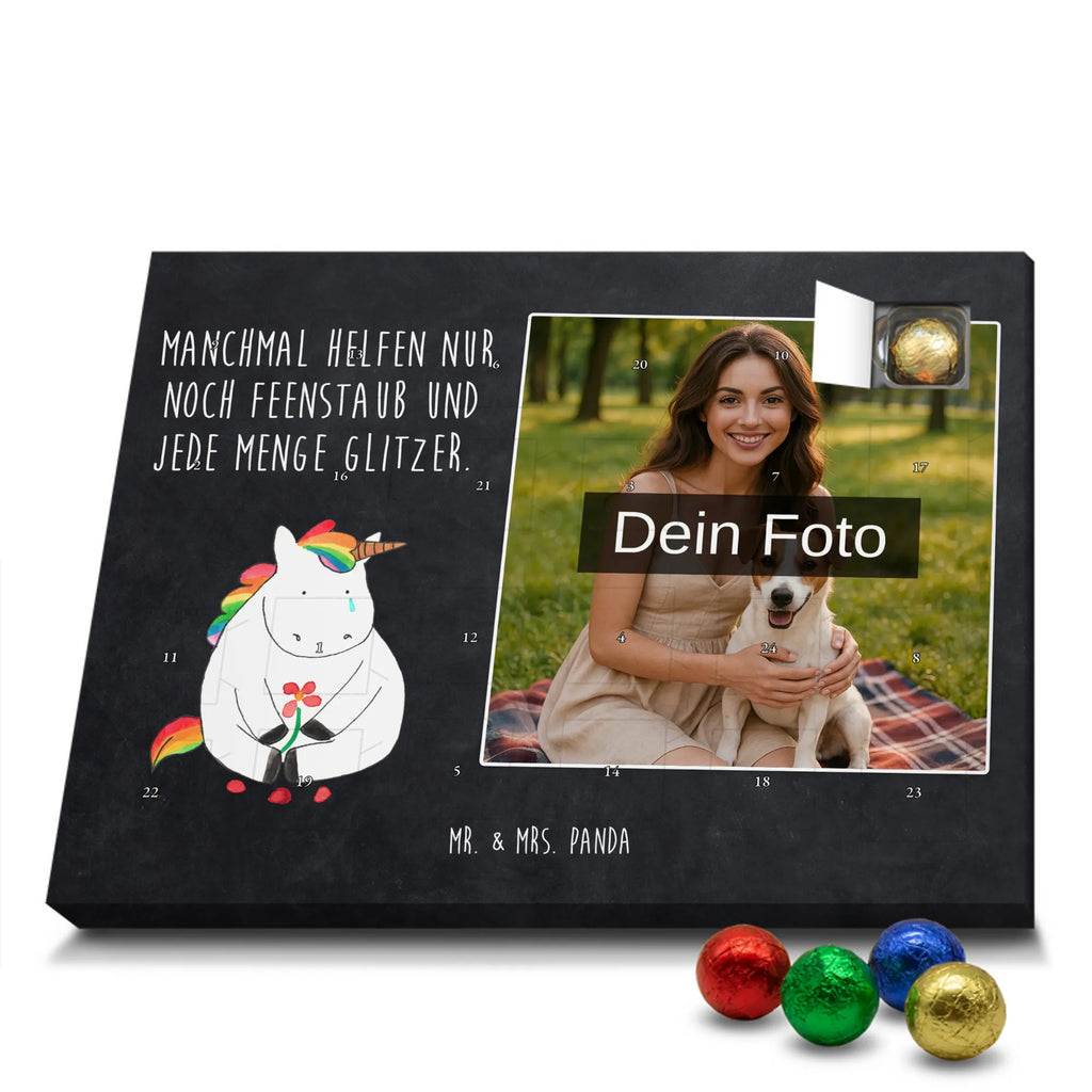  Jednorożec Smutny Personalisierter Schoko Foto Adventskalender, Unicorn, Einhorn, Einhörner, Einhorn Deko, Liebe, Blume, Glitzer, Trösten. Freundschaft, Trauer, Freunde, Grußkarte