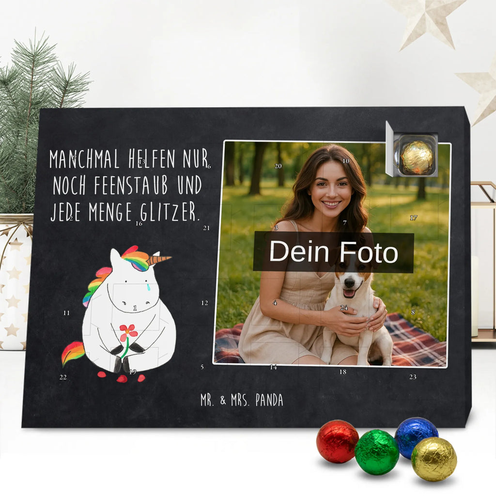 Jednorożec Smutny Personalisierter Schoko Foto Adventskalender, Unicorn, Einhorn, Einhörner, Einhorn Deko, Liebe, Blume, Glitzer, Trösten. Freundschaft, Trauer, Freunde, Grußkarte