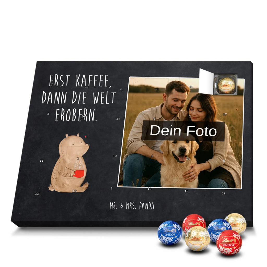 Personalisierter Schoko Foto Adventskalender Bär Kaffee Personalisierter Schoko Foto Adventskalender, Teddybär, Teddy, Bär, Guten Morgen, Bären, Welt Erobern, Kaffee, Welt Retten, Motivation, Coffee, Morgenroutine