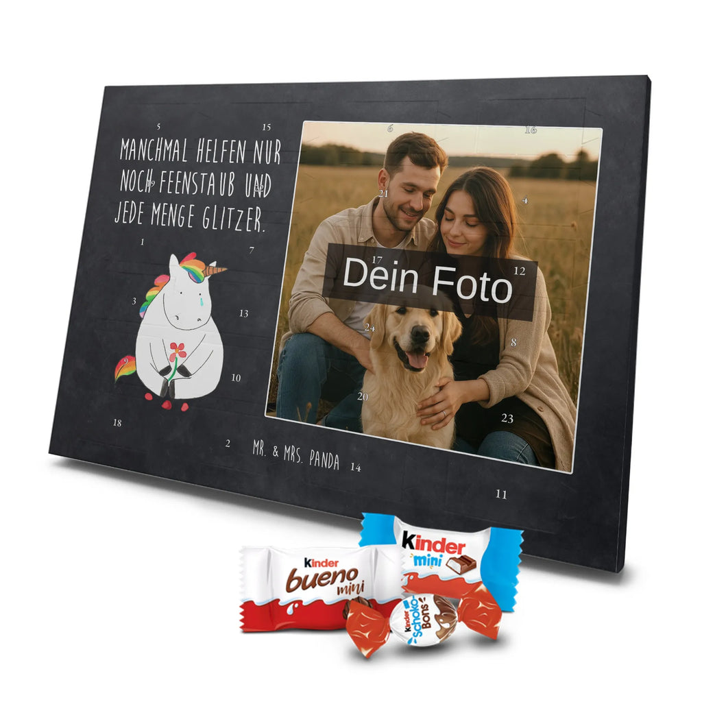  Jednorożec Smutny Personalisierter Schoko Foto Adventskalender, Unicorn, Einhorn, Einhörner, Einhorn Deko, Liebe, Blume, Glitzer, Trösten. Freundschaft, Trauer, Freunde, Grußkarte