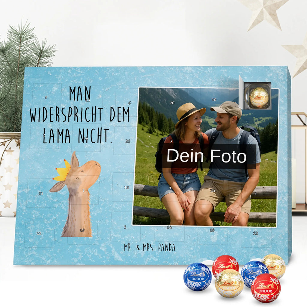 Personalisierter Schoko Foto Adventskalender Lamakopf König Personalisierter Schoko Foto Adventskalender, Lama, Alpaka, Abi, Kollegin, Chef, König, Vorgesetzter, Lamas, Abitur, Mama, Büro Kollege, Königin, Freundin, Papa