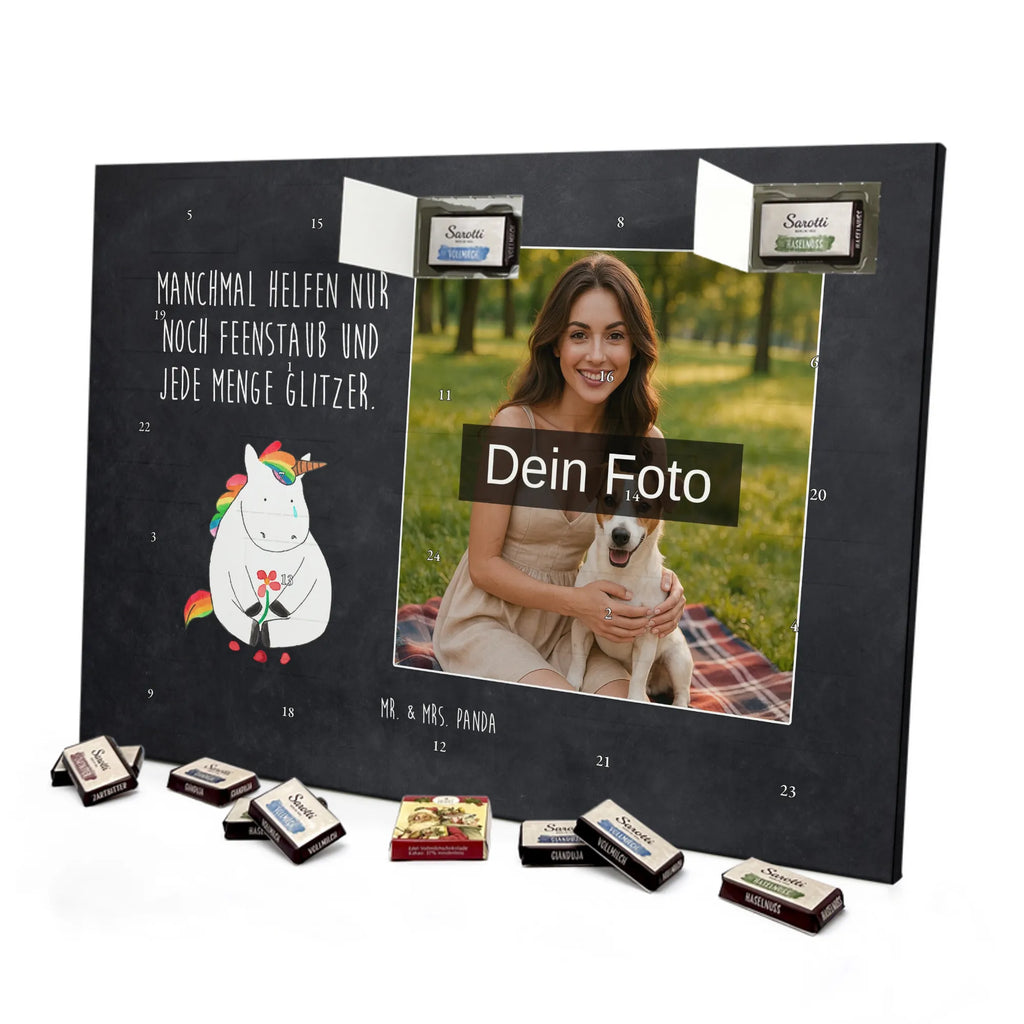  Jednorożec Smutny Personalisierter Schoko Foto Adventskalender, Unicorn, Einhorn, Einhörner, Einhorn Deko, Liebe, Blume, Glitzer, Trösten. Freundschaft, Trauer, Freunde, Grußkarte