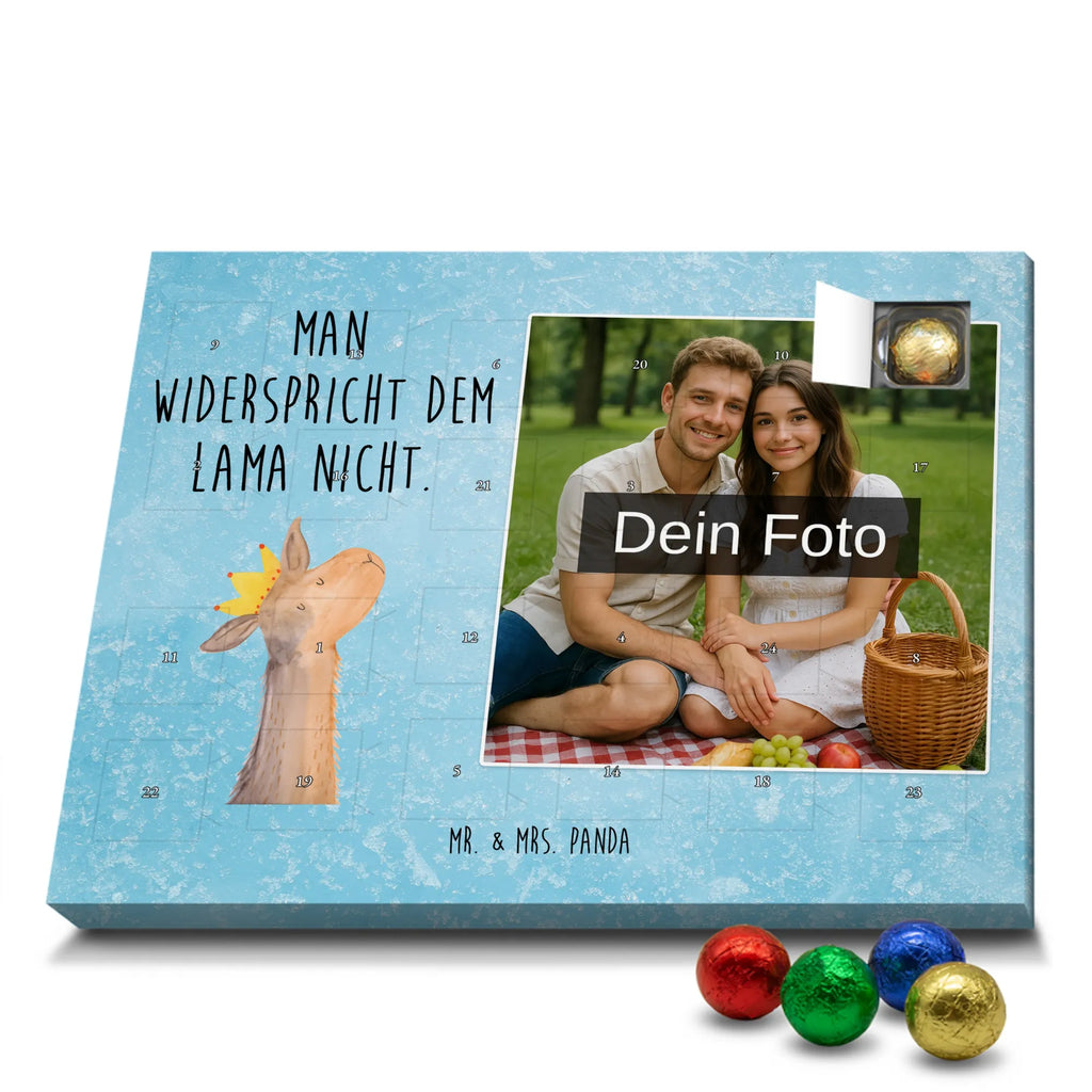 Personalisierter Schoko Foto Adventskalender Lamakopf König Personalisierter Schoko Foto Adventskalender, Lama, Alpaka, Abi, Kollegin, Chef, König, Vorgesetzter, Lamas, Abitur, Mama, Büro Kollege, Königin, Freundin, Papa