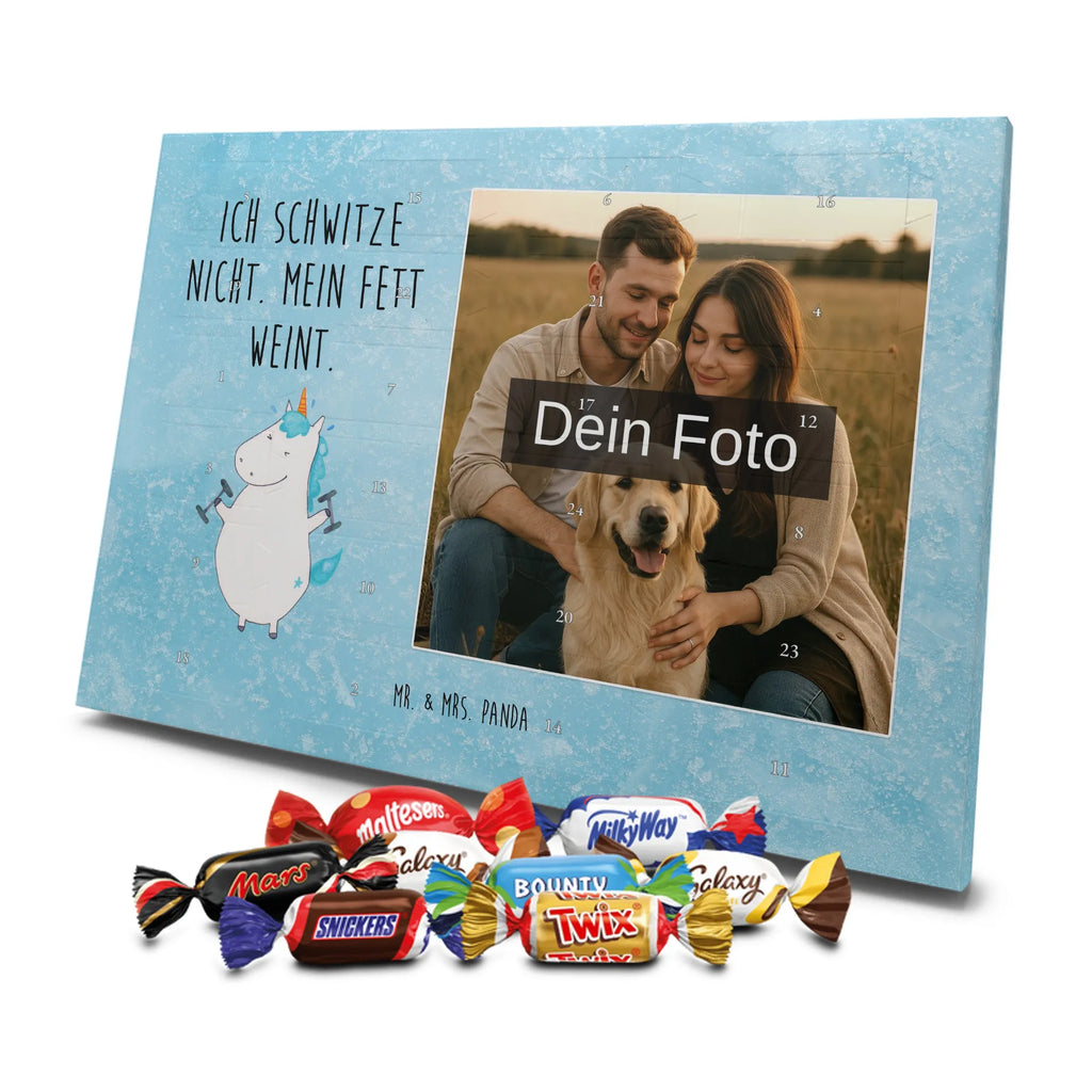 Personalisierter Schoko Foto Adventskalender Einhorn Fitness Personalisierter Schoko Foto Adventskalender, Unicorn, Einhorn, Einhörner, Einhorn Deko, Diät, Gym, Pumpen, Fitnessstudio, Sixpack, Sport, Abnehmen, Geräte, Fitness