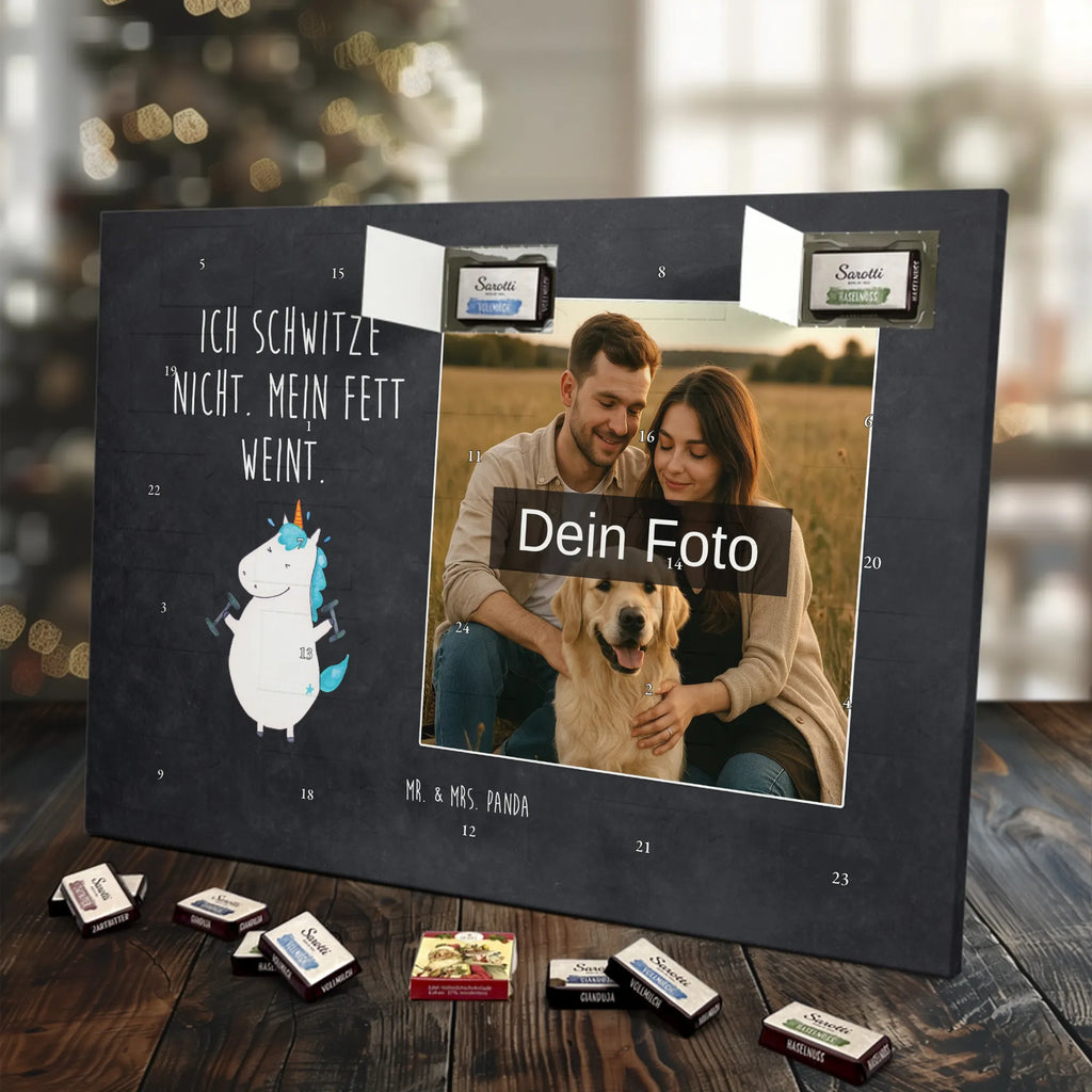 Personalisierter Schoko Foto Adventskalender Einhorn Fitness Personalisierter Schoko Foto Adventskalender, Unicorn, Einhorn, Einhörner, Einhorn Deko, Diät, Gym, Pumpen, Fitnessstudio, Sixpack, Sport, Abnehmen, Geräte, Fitness