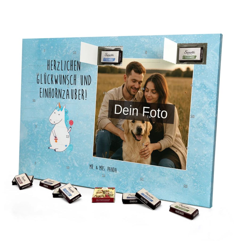 Personalisierter Schoko Foto Adventskalender Einhorn Baby Personalisierter Schoko Foto Adventskalender, Unicorn, Einhorn, Einhörner, Einhorn Deko, Babyglück, Schnuller, Erstes Kind, Mutter, Party, Geburt, Geburtstag, Eltern, Kind, Nachwuchs, Baby