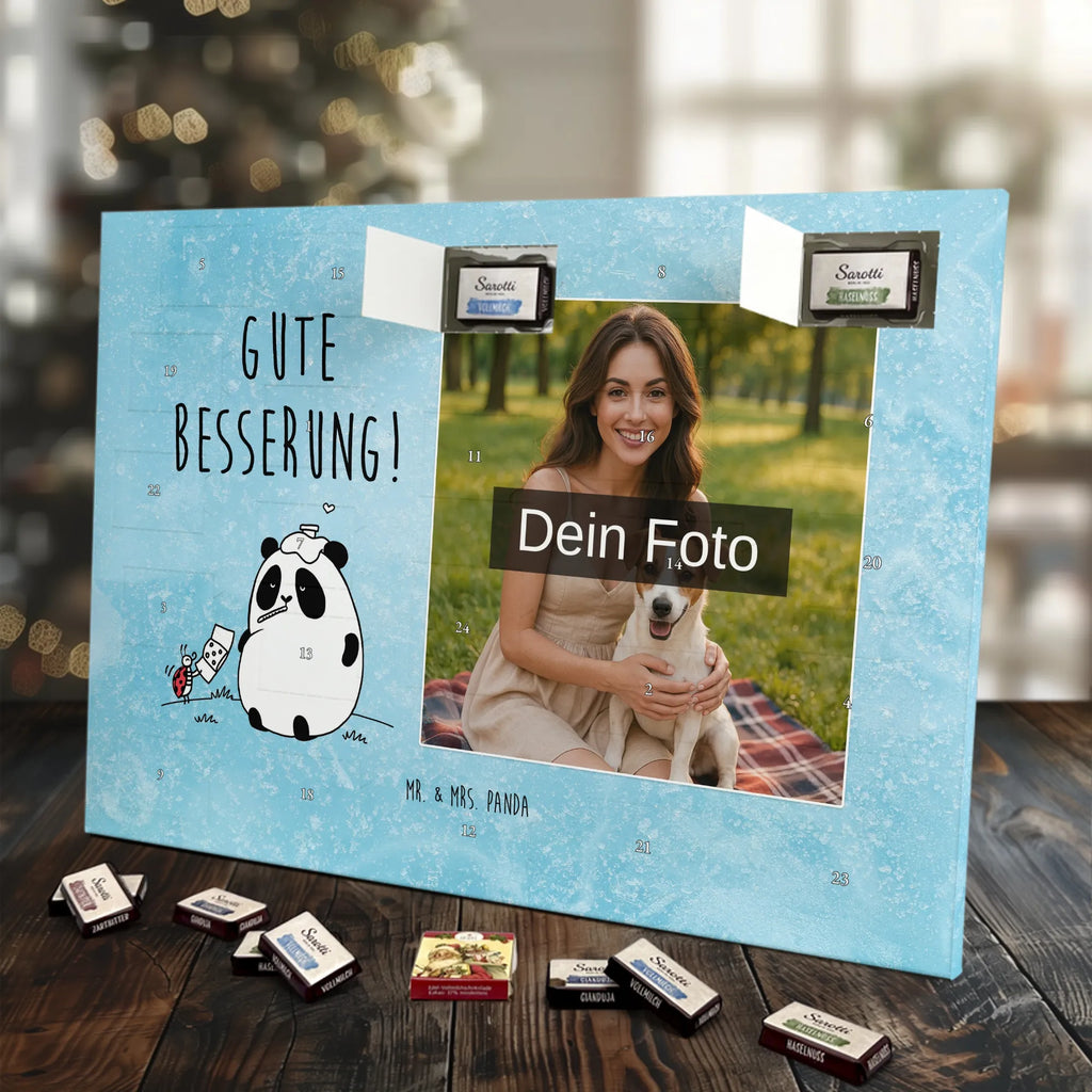  Panda Get well soon Personalisierter Schoko Foto Adventskalender
