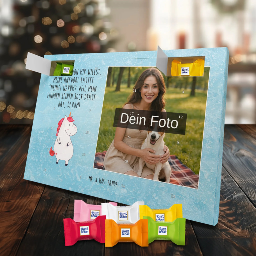 Personalisierter Schoko Foto Adventskalender Einhorn Wut Personalisierter Schoko Foto Adventskalender, Unicorn, Einhorn, Einhörner, Einhorn Deko, Arbeit, Ansage, Nein, Büro, wütend, Lustlos, Geschenk, Lustig, Realität, Dumme Fragen, Spaß