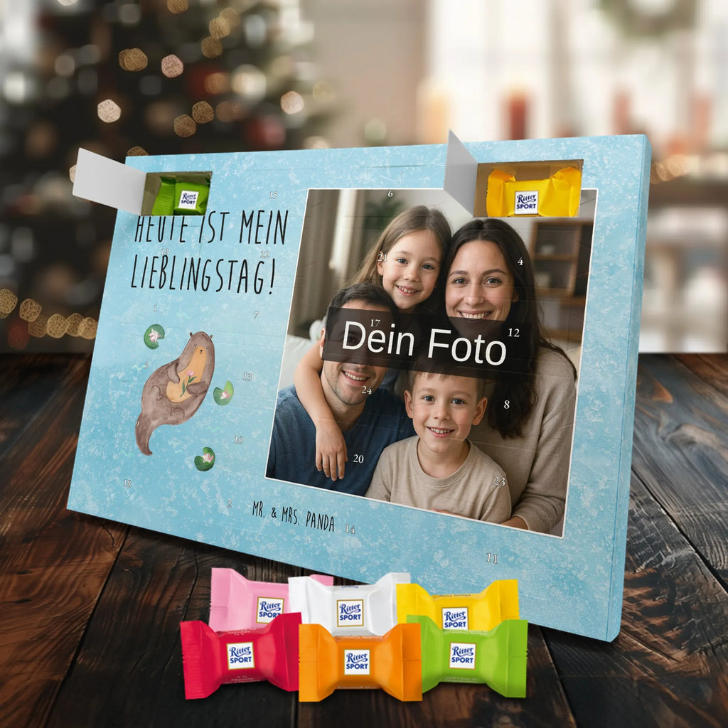 Personalisierter Schoko Foto Adventskalender Otter Seerose Personalisierter Schoko Foto Adventskalender, Fischotter, Seeotter, Otter, Otter Seeotter See Otter
