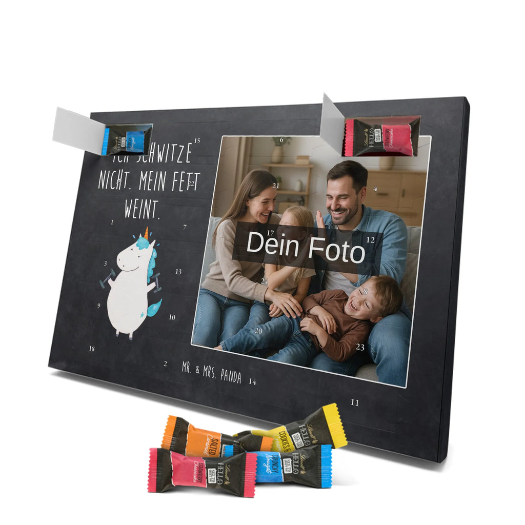 Personalisierter Schoko Foto Adventskalender Einhorn Fitness Personalisierter Schoko Foto Adventskalender, Unicorn, Einhorn, Einhörner, Einhorn Deko, Diät, Gym, Pumpen, Fitnessstudio, Sixpack, Sport, Abnehmen, Geräte, Fitness