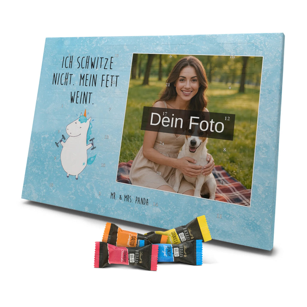 Personalisierter Schoko Foto Adventskalender Einhorn Fitness Personalisierter Schoko Foto Adventskalender, Unicorn, Einhorn, Einhörner, Einhorn Deko, Diät, Gym, Pumpen, Fitnessstudio, Sixpack, Sport, Abnehmen, Geräte, Fitness