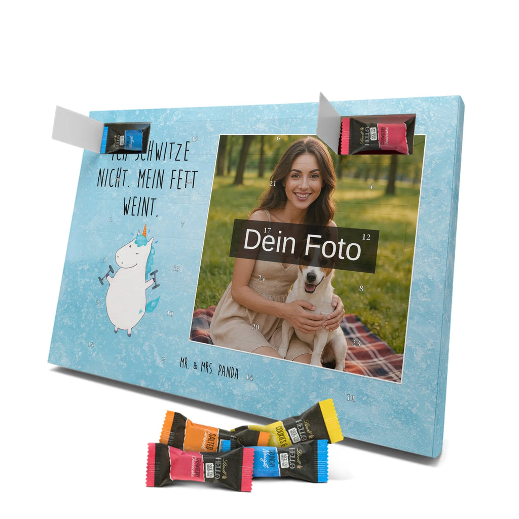 Personalisierter Schoko Foto Adventskalender Einhorn Fitness Personalisierter Schoko Foto Adventskalender, Unicorn, Einhorn, Einhörner, Einhorn Deko, Diät, Gym, Pumpen, Fitnessstudio, Sixpack, Sport, Abnehmen, Geräte, Fitness