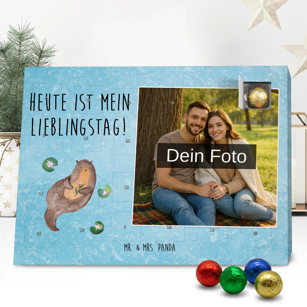 Personalisierter Schoko Foto Adventskalender Otter Seerose Personalisierter Schoko Foto Adventskalender, Fischotter, Seeotter, Otter, Otter Seeotter See Otter