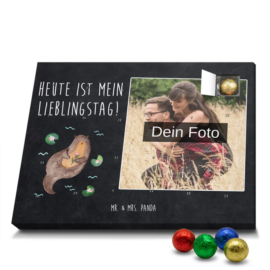 Personalisierter Schoko Foto Adventskalender Otter Seerose Personalisierter Schoko Foto Adventskalender, Fischotter, Seeotter, Otter, Otter Seeotter See Otter
