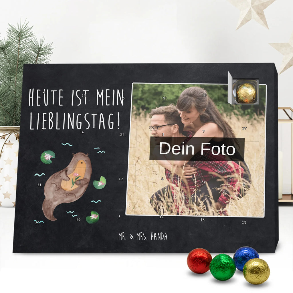 Personalisierter Schoko Foto Adventskalender Otter Seerose Personalisierter Schoko Foto Adventskalender, Fischotter, Seeotter, Otter, Otter Seeotter See Otter