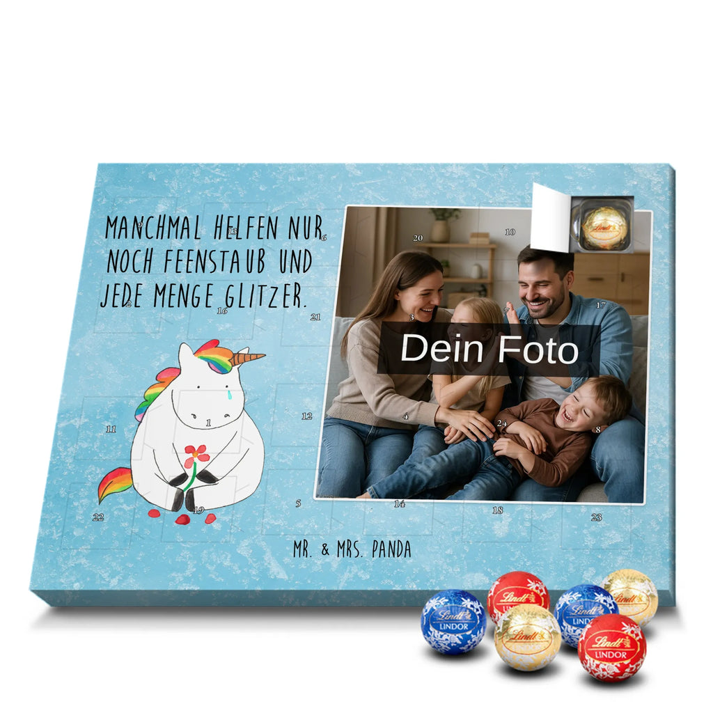  Jednorożec Smutny Personalisierter Schoko Foto Adventskalender, Unicorn, Einhorn, Einhörner, Einhorn Deko, Liebe, Blume, Glitzer, Trösten. Freundschaft, Trauer, Freunde, Grußkarte