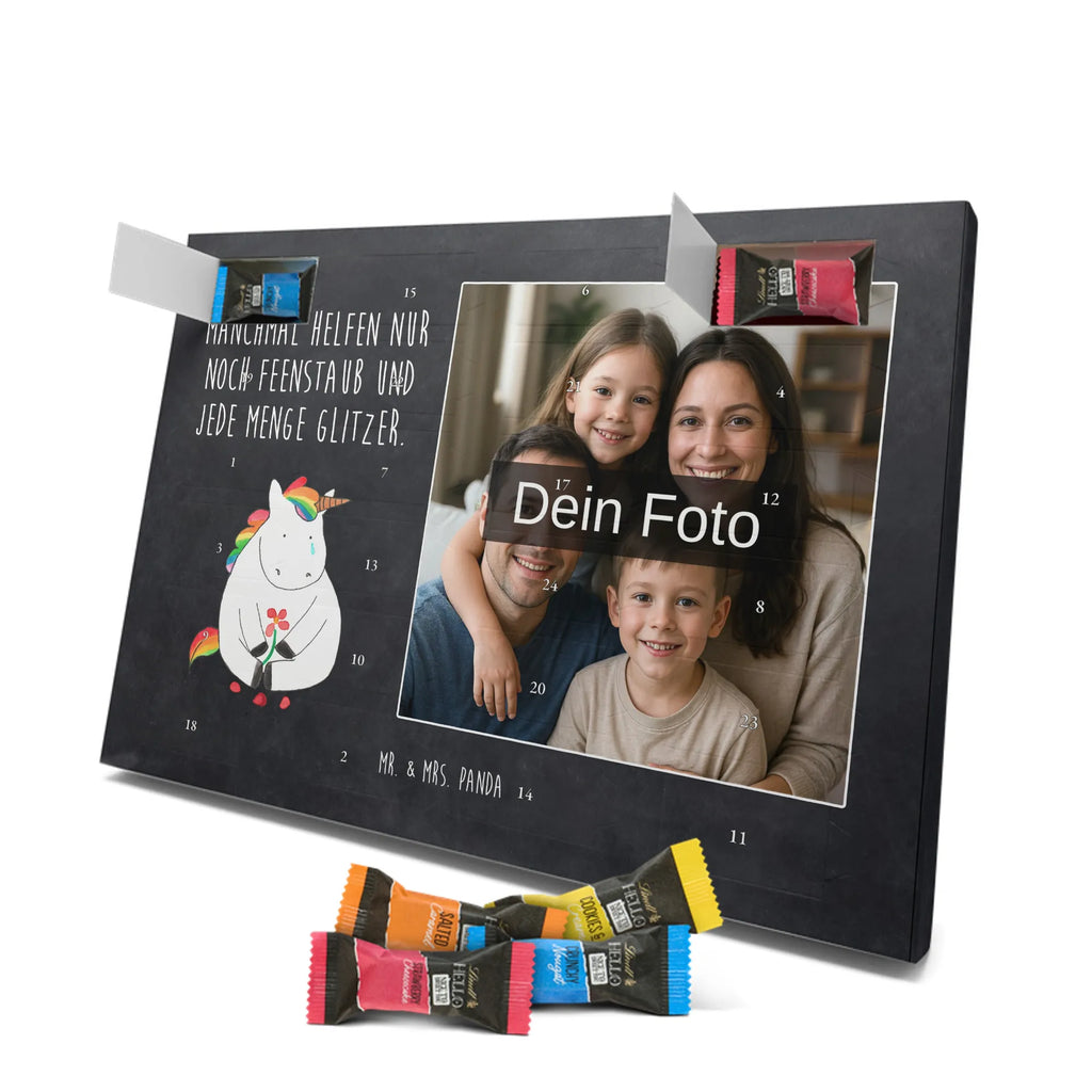 Jednorożec Smutny Personalisierter Schoko Foto Adventskalender, Unicorn, Einhorn, Einhörner, Einhorn Deko, Liebe, Blume, Glitzer, Trösten. Freundschaft, Trauer, Freunde, Grußkarte