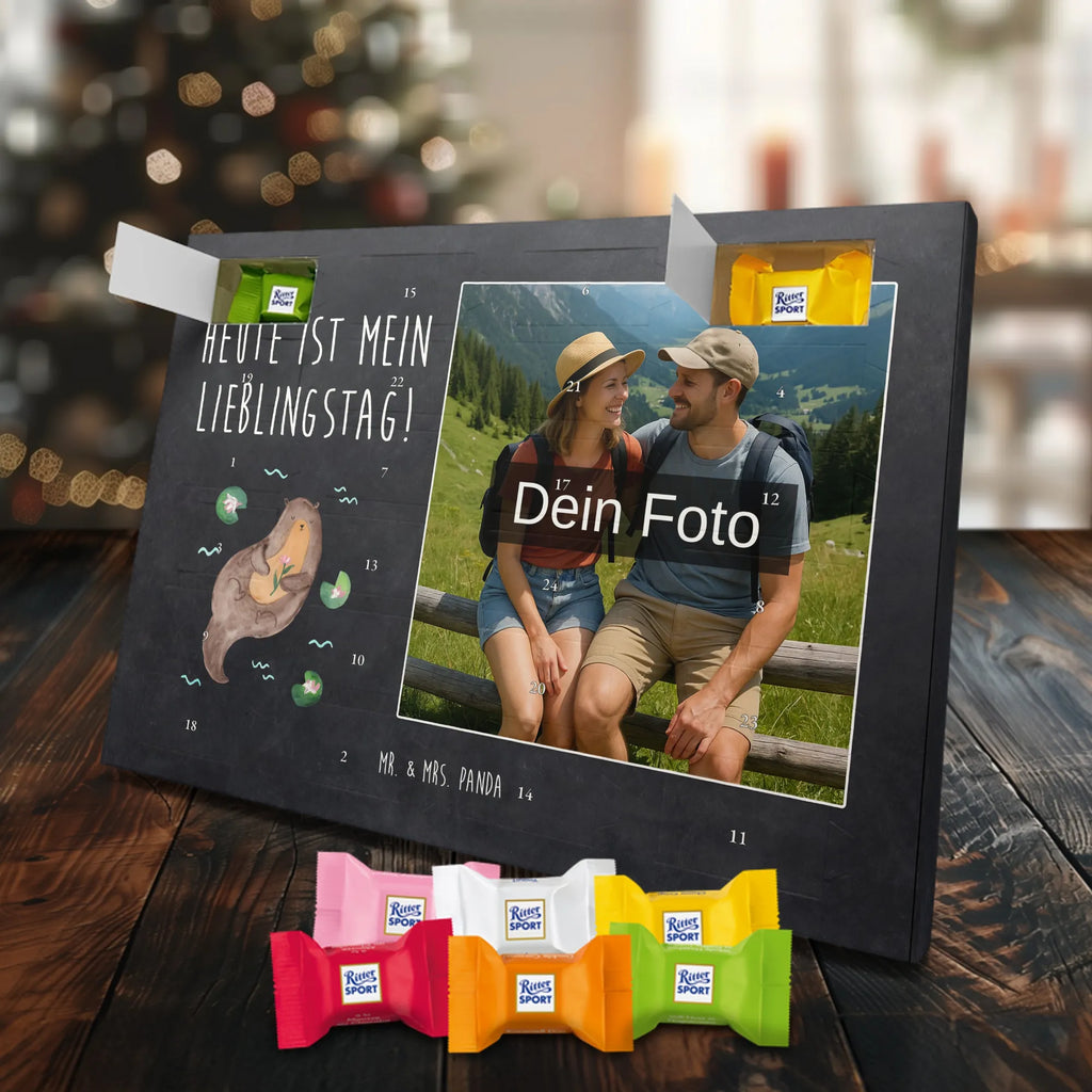 Personalisierter Schoko Foto Adventskalender Otter Seerose Personalisierter Schoko Foto Adventskalender, Fischotter, Seeotter, Otter, Otter Seeotter See Otter