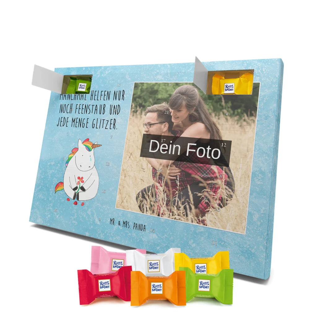  Jednorożec Smutny Personalisierter Schoko Foto Adventskalender, Unicorn, Einhorn, Einhörner, Einhorn Deko, Liebe, Blume, Glitzer, Trösten. Freundschaft, Trauer, Freunde, Grußkarte