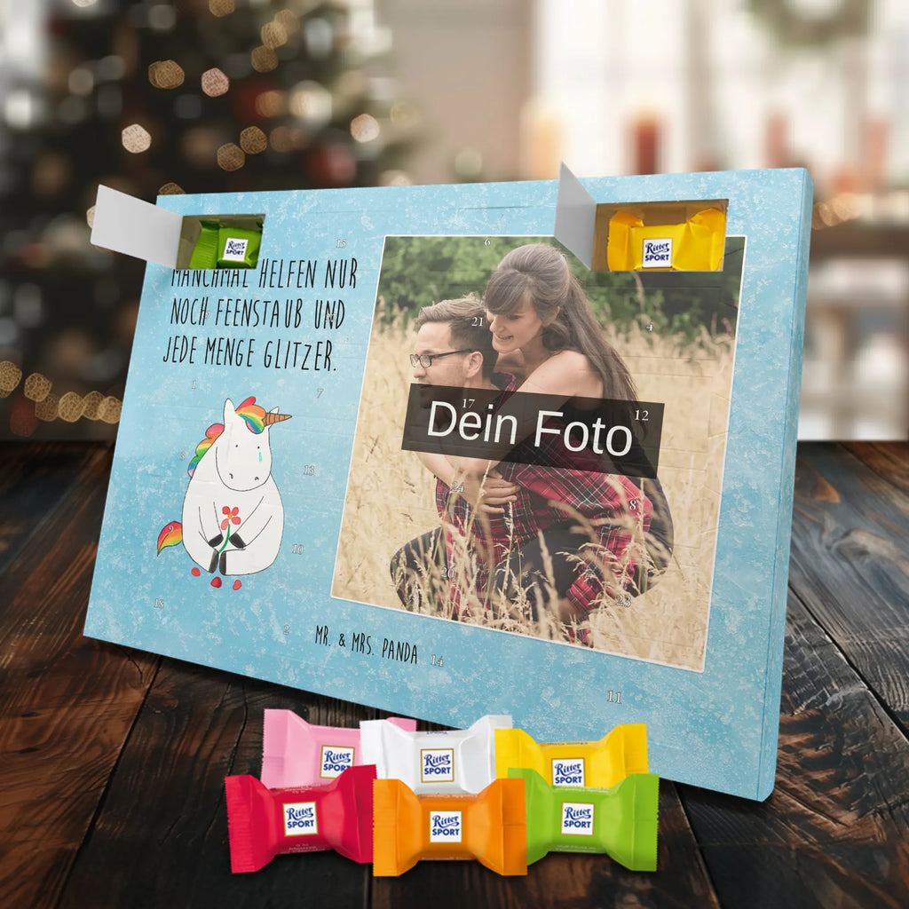  Jednorożec Smutny Personalisierter Schoko Foto Adventskalender, Unicorn, Einhorn, Einhörner, Einhorn Deko, Liebe, Blume, Glitzer, Trösten. Freundschaft, Trauer, Freunde, Grußkarte