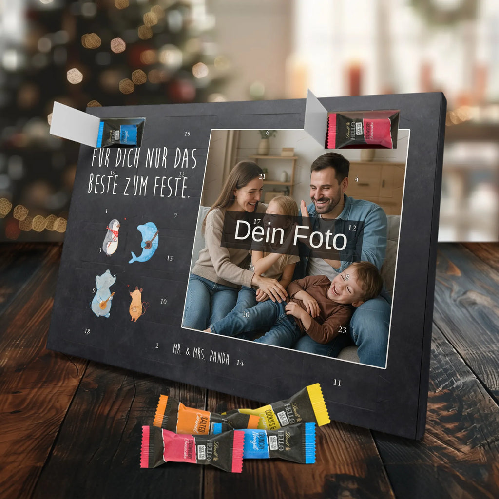 Personalisierter Schoko Foto Adventskalender Big Band Personalisierter Schoko Foto Adventskalender, Gute Laune, Lustige Sprüche, Tiere, Tiermotive, Maus, Musikanten, Elefant, Gitarre, Triangel, Hund, Delfin, Musik, Band, Pinguin