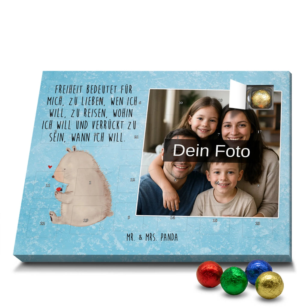 Personalisierter Schoko Foto Adventskalender Bär Marienkäfer Personalisierter Schoko Foto Adventskalender, Teddybär, Teddy, Bär, Freiheit, Liebe, Das Leben Ist schön, Motivation, Marienkäfer