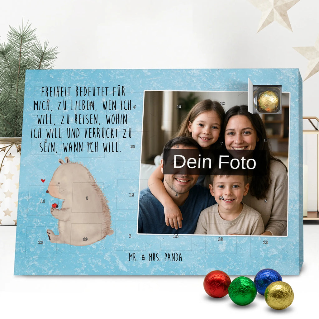 Personalisierter Schoko Foto Adventskalender Bär Marienkäfer Personalisierter Schoko Foto Adventskalender, Teddybär, Teddy, Bär, Freiheit, Liebe, Das Leben Ist schön, Motivation, Marienkäfer