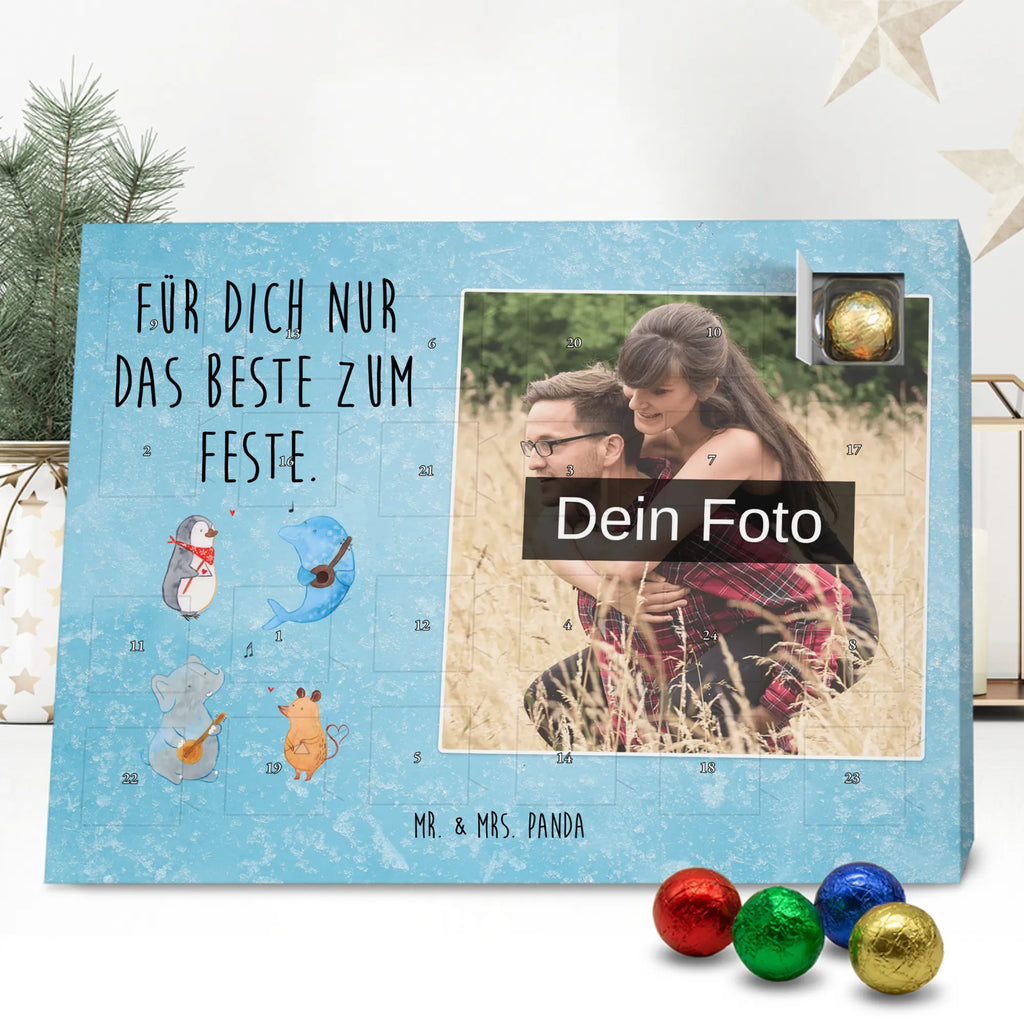 Personalisierter Schoko Foto Adventskalender Big Band Personalisierter Schoko Foto Adventskalender, Gute Laune, Lustige Sprüche, Tiere, Tiermotive, Maus, Musikanten, Elefant, Gitarre, Triangel, Hund, Delfin, Musik, Band, Pinguin