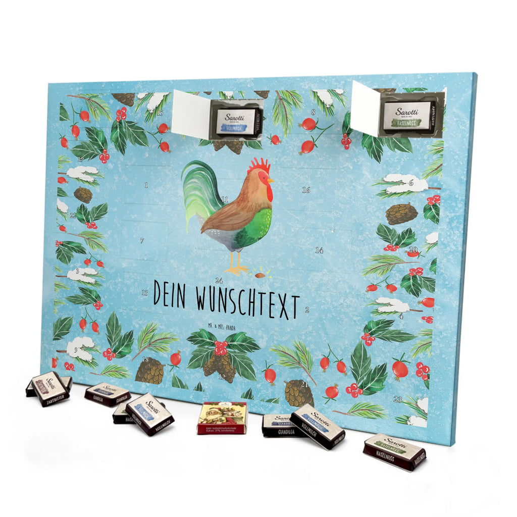 Personalisierter Schoko Adventskalender Hahn Korn Personalisierter Adventskalender, Adventskalender mit Namen, Landwirt, Landwirtin, Hoftiere, Bauernhof, Henne, Natur, Korn, Hahn, Eier
