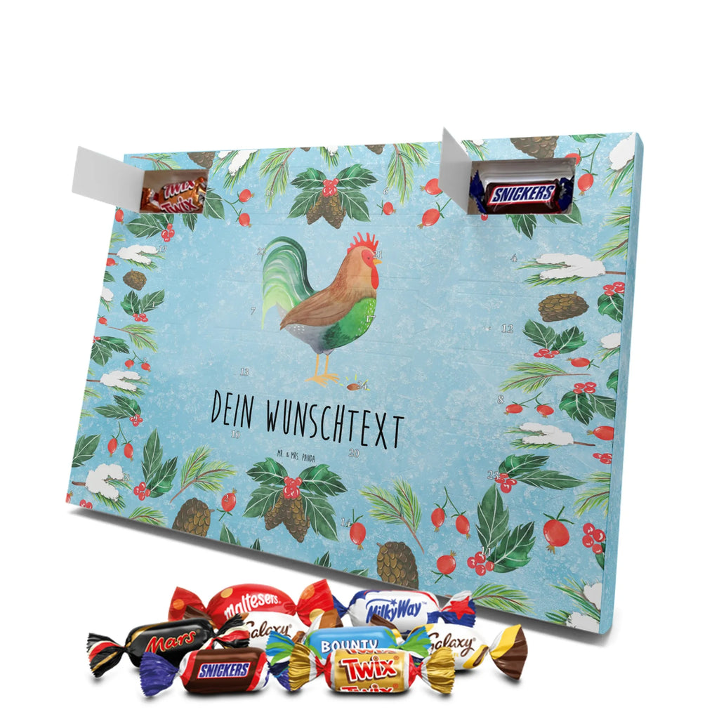 Personalisierter Schoko Adventskalender Hahn Korn Personalisierter Adventskalender, Adventskalender mit Namen, Landwirt, Landwirtin, Hoftiere, Bauernhof, Henne, Natur, Korn, Hahn, Eier