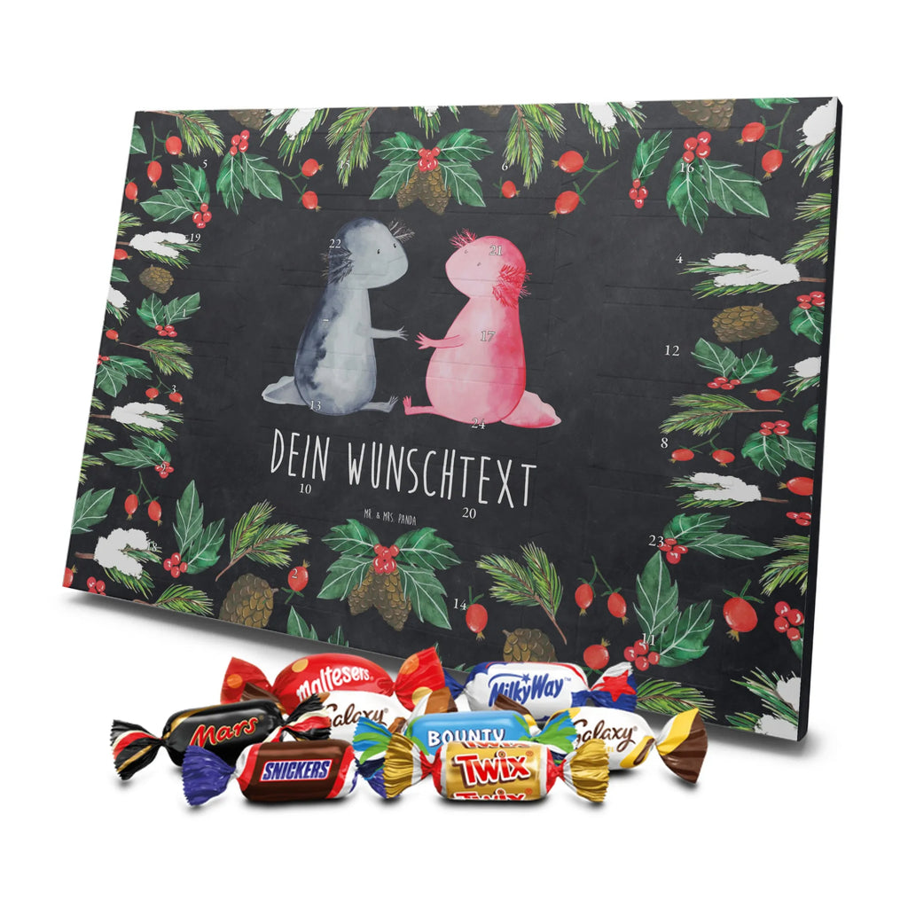 Personalisierter Schoko Adventskalender Axolotl Liebe Personalisierter Adventskalender, Adventskalender mit Namen, Molch, Axolotl, Lurche, Lurch, Schwanzlurch, Liebe, Axolot, Valentinstag, Verlobter, Ehemann, Jahrestag, Liebesbeweis, Freund, Große Liebe