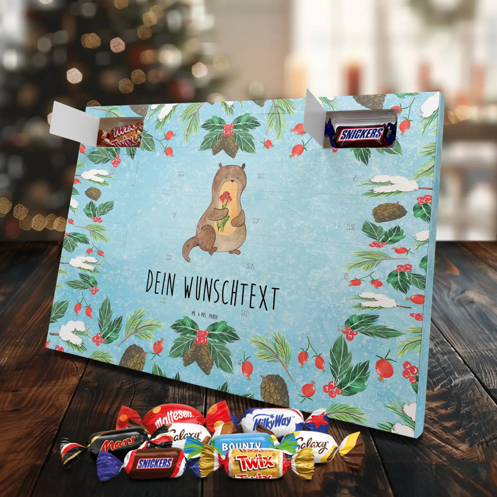 Adventskalender mit Namen Otter Blumenstrauß Adventskalender mit Namen, Personalisierter Adventskalender, Fischotter, Seeotter, Otter, Otter Seeotter See Otter