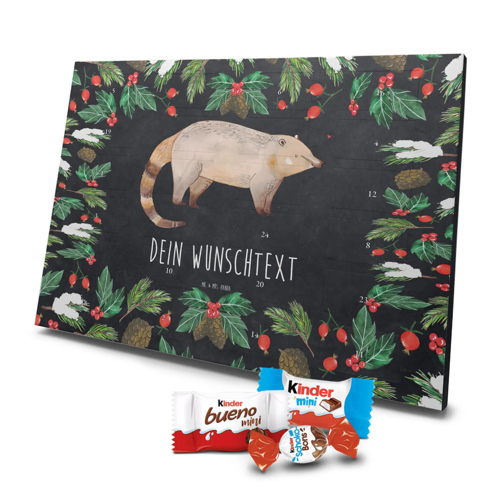 Adventskalender mit Namen Nasenbär Adventskalender mit Namen, Personalisierter Adventskalender, Tiere, Tiermotive, Lustige Sprüche, Gute Laune, Bär, Rüsselbär, Nasenbär, Nasenbären