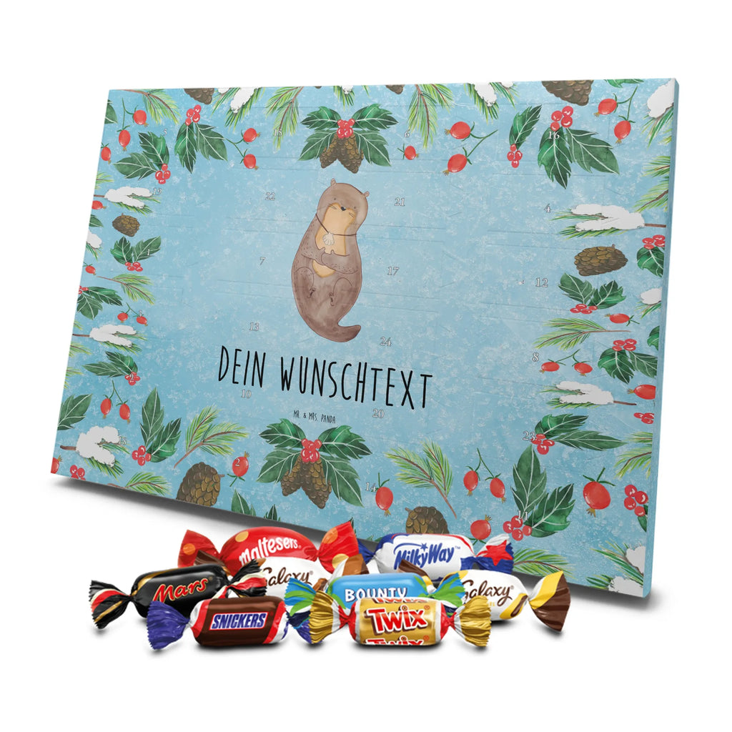 Personalisierter Schoko Adventskalender Otter Muschel Adventskalender mit Namen, Personalisierter Adventskalender, Otter, Fischotter, Seeotter, Grübeln, Büro, Motivation, Tagträumen, Otterliebe, Träumen
