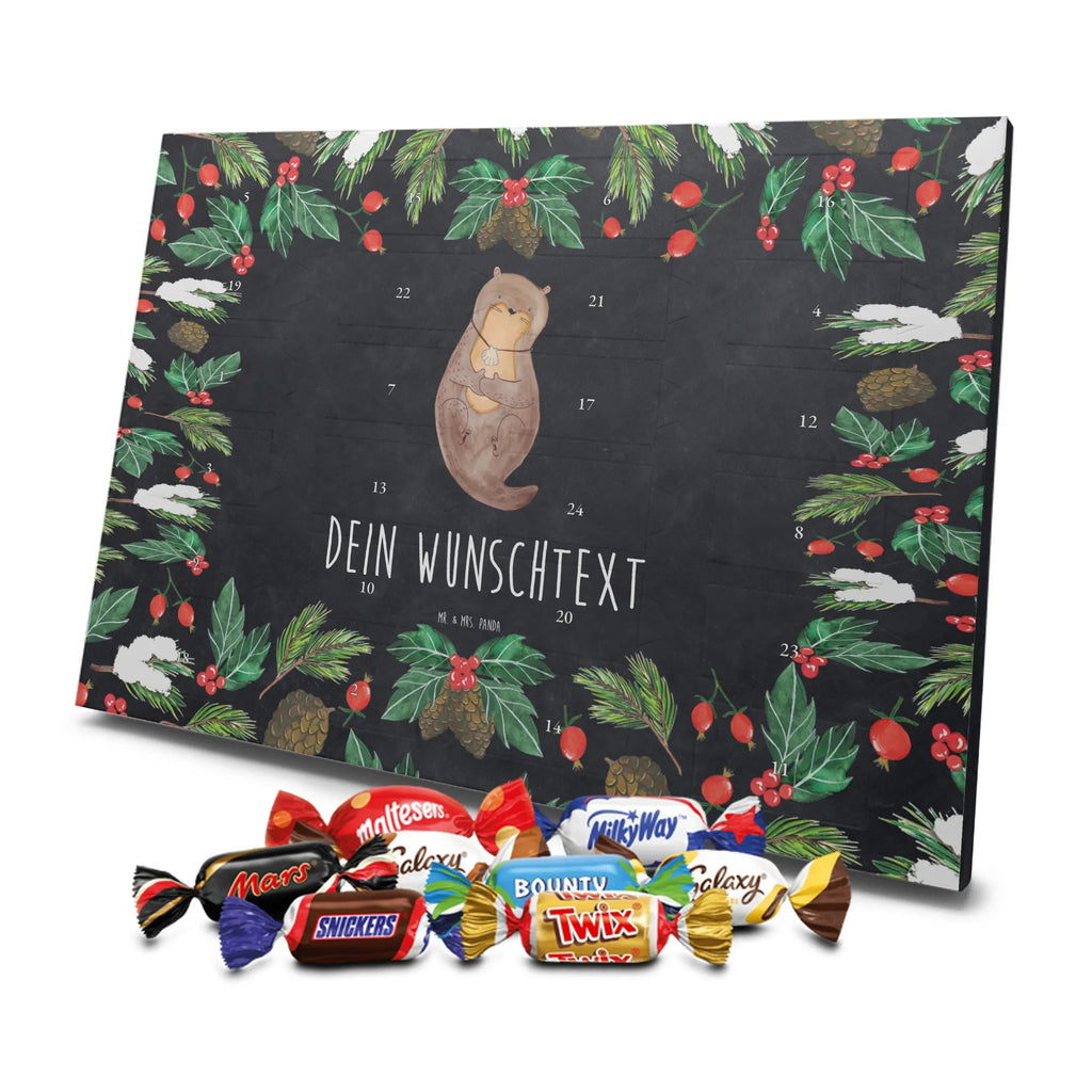 Personalisierter Schoko Adventskalender Otter Muschel Adventskalender mit Namen, Personalisierter Adventskalender, Otter, Fischotter, Seeotter, Grübeln, Büro, Motivation, Tagträumen, Otterliebe, Träumen