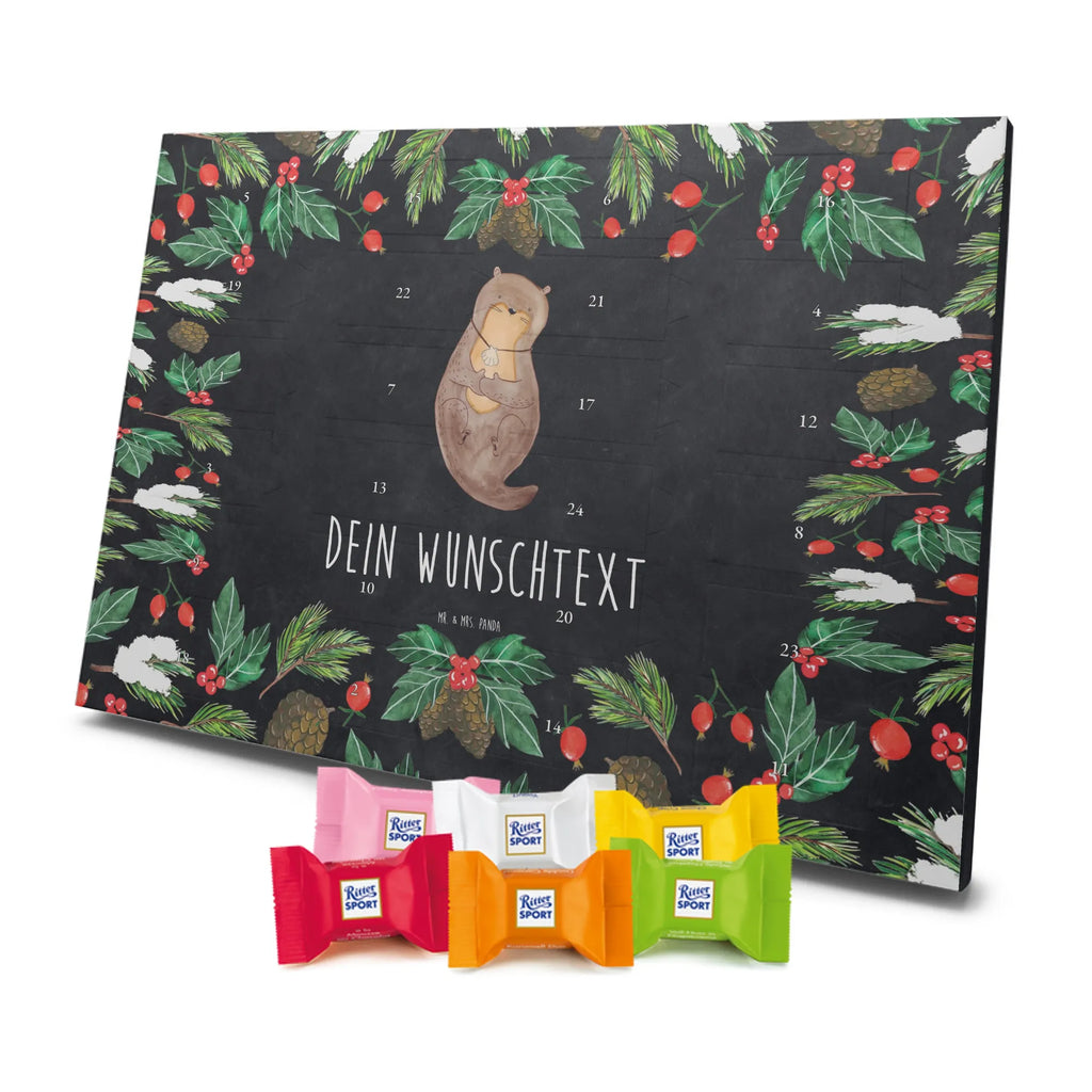 Personalisierter Schoko Adventskalender Otter Muschel Adventskalender mit Namen, Personalisierter Adventskalender, Otter, Fischotter, Seeotter, Grübeln, Büro, Motivation, Tagträumen, Otterliebe, Träumen