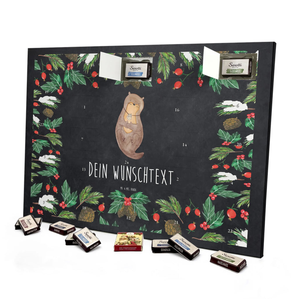 Personalisierter Schoko Adventskalender Otter Muschel Adventskalender mit Namen, Personalisierter Adventskalender, Otter, Fischotter, Seeotter, Grübeln, Büro, Motivation, Tagträumen, Otterliebe, Träumen