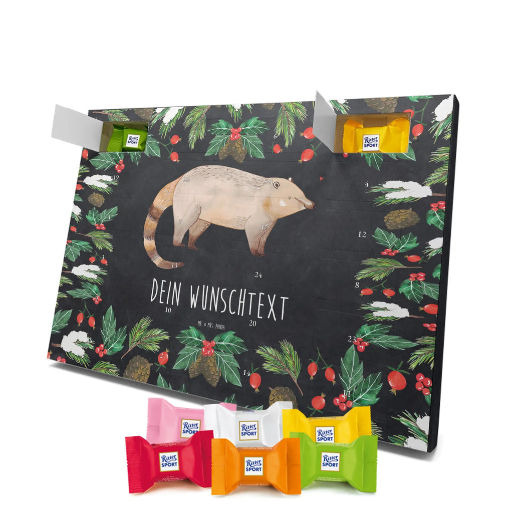 Adventskalender mit Namen Nasenbär Adventskalender mit Namen, Personalisierter Adventskalender, Tiere, Tiermotive, Lustige Sprüche, Gute Laune, Bär, Rüsselbär, Nasenbär, Nasenbären