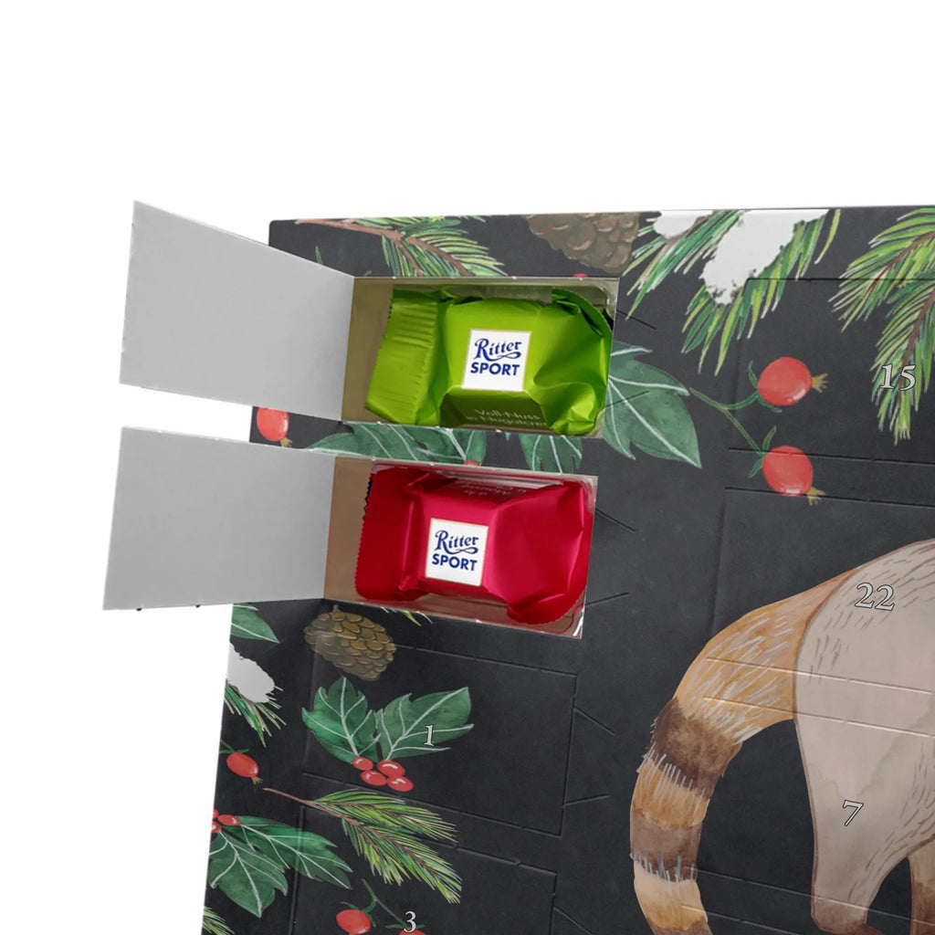 Adventskalender mit Namen Nasenbär Adventskalender mit Namen, Personalisierter Adventskalender, Tiere, Tiermotive, Lustige Sprüche, Gute Laune, Bär, Rüsselbär, Nasenbär, Nasenbären