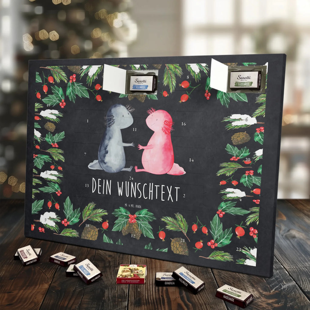  Axolotl miłość Personalisierter Adventskalender, Adventskalender mit Namen, Molch, Axolotl, Lurche, Lurch, Schwanzlurch, Liebe, Axolot, Valentinstag, Verlobter, Ehemann, Jahrestag, Liebesbeweis, Freund, Große Liebe