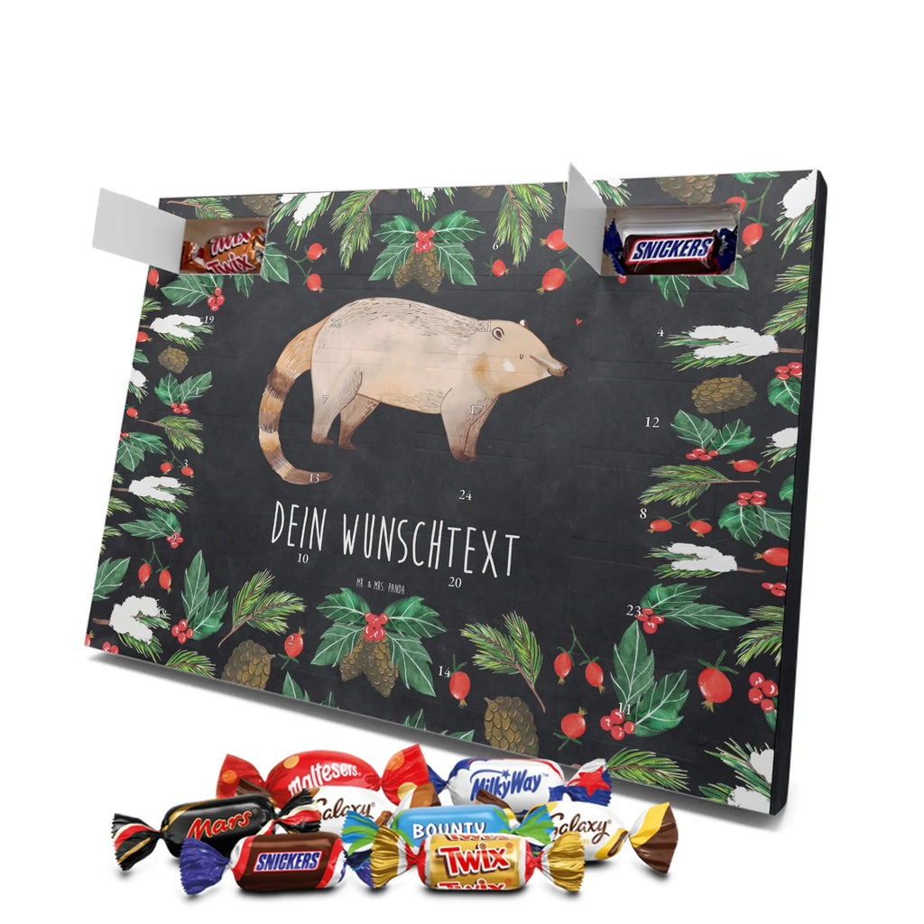 Adventskalender mit Namen Nasenbär Adventskalender mit Namen, Personalisierter Adventskalender, Tiere, Tiermotive, Lustige Sprüche, Gute Laune, Bär, Rüsselbär, Nasenbär, Nasenbären