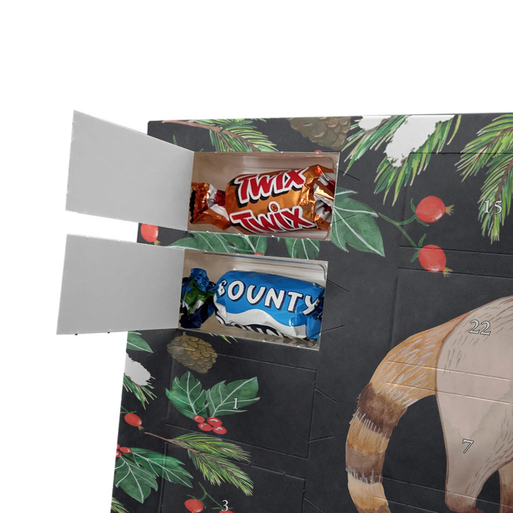 Adventskalender mit Namen Nasenbär Adventskalender mit Namen, Personalisierter Adventskalender, Tiere, Tiermotive, Lustige Sprüche, Gute Laune, Bär, Rüsselbär, Nasenbär, Nasenbären
