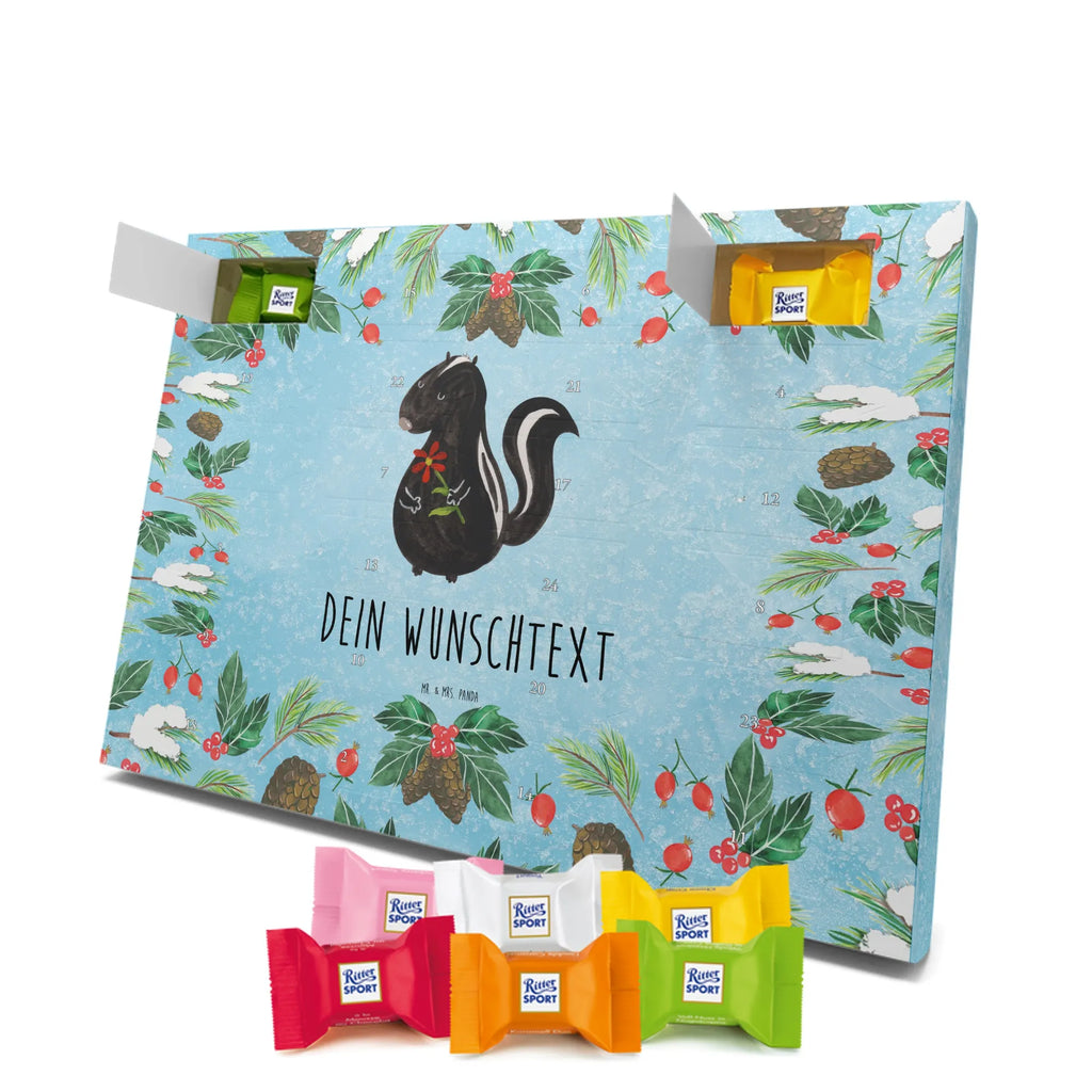 Adventskalender mit Namen Stinktier Blume Personalisierter Adventskalender, Adventskalender mit Namen, Stinktier, Skunk, Dreams, Stinker, Träume, Stinki, Wildtier, Verträumt, Tagträumer, Raubtier