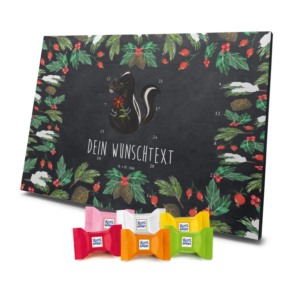 Adventskalender mit Namen Stinktier Blume Personalisierter Adventskalender, Adventskalender mit Namen, Stinktier, Skunk, Dreams, Stinker, Träume, Stinki, Wildtier, Verträumt, Tagträumer, Raubtier