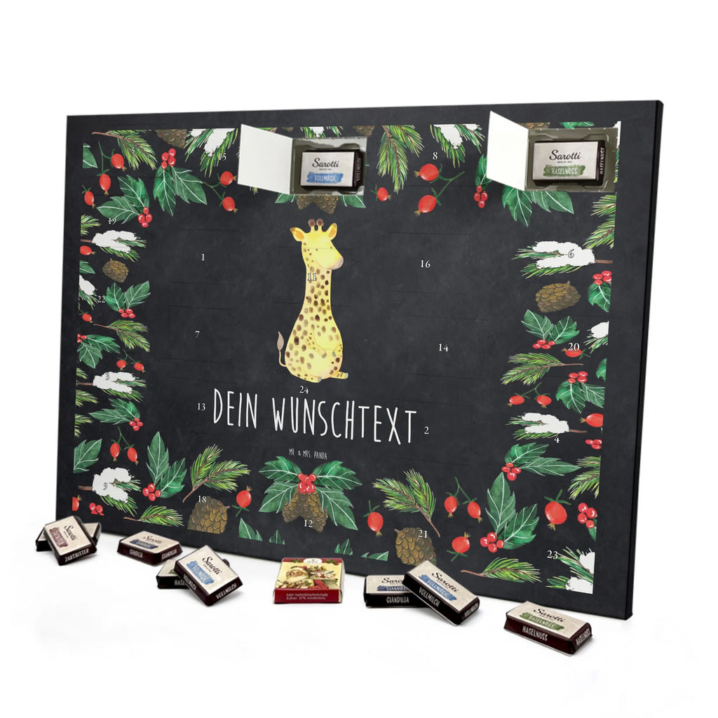 Adventskalender mit Namen Giraffe Zufrieden Adventskalender mit Namen, Personalisierter Adventskalender, Wildtiere, Afrika, Zufrieden, Abenteuer, Glück, Giraffe