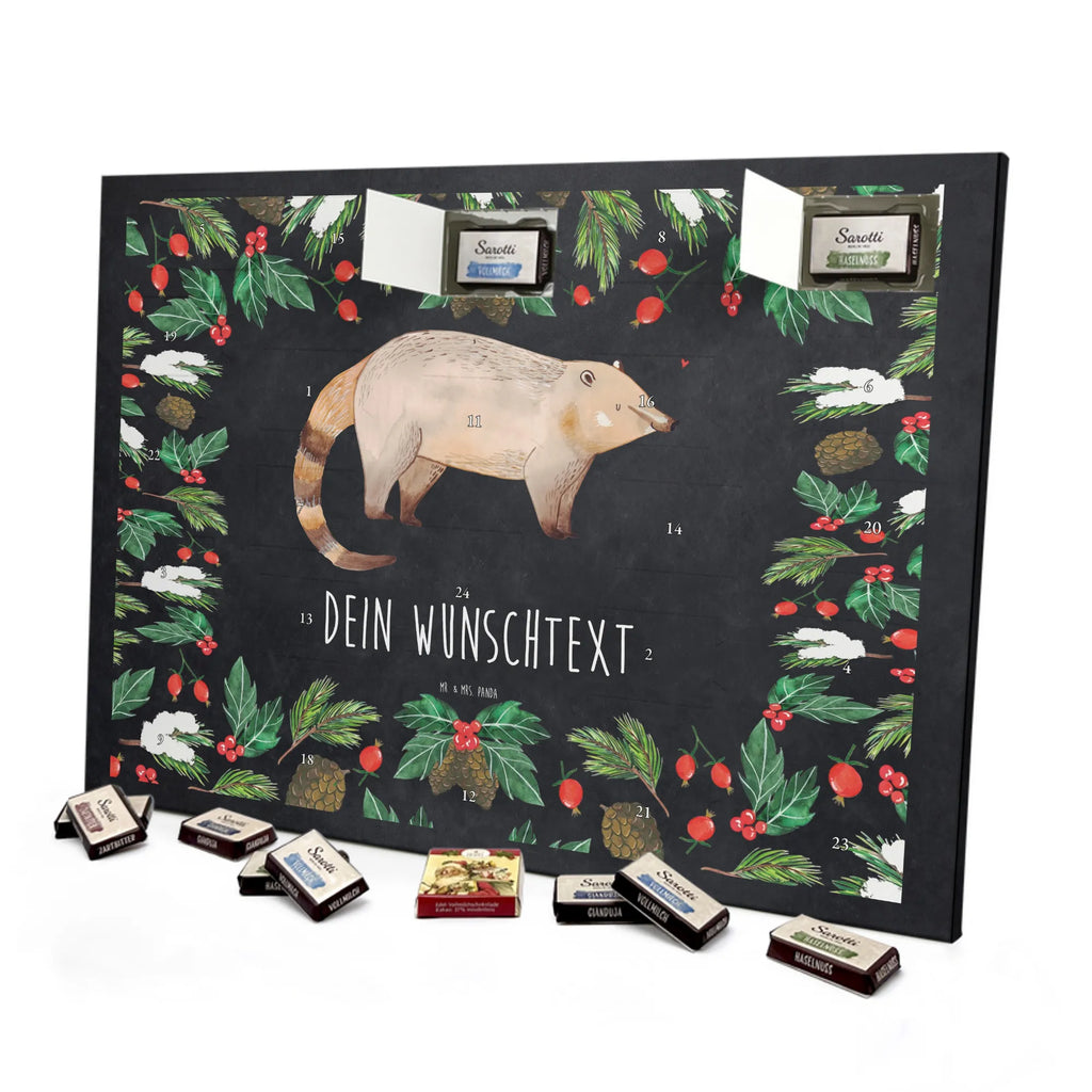 Adventskalender mit Namen Nasenbär Adventskalender mit Namen, Personalisierter Adventskalender, Tiere, Tiermotive, Lustige Sprüche, Gute Laune, Bär, Rüsselbär, Nasenbär, Nasenbären